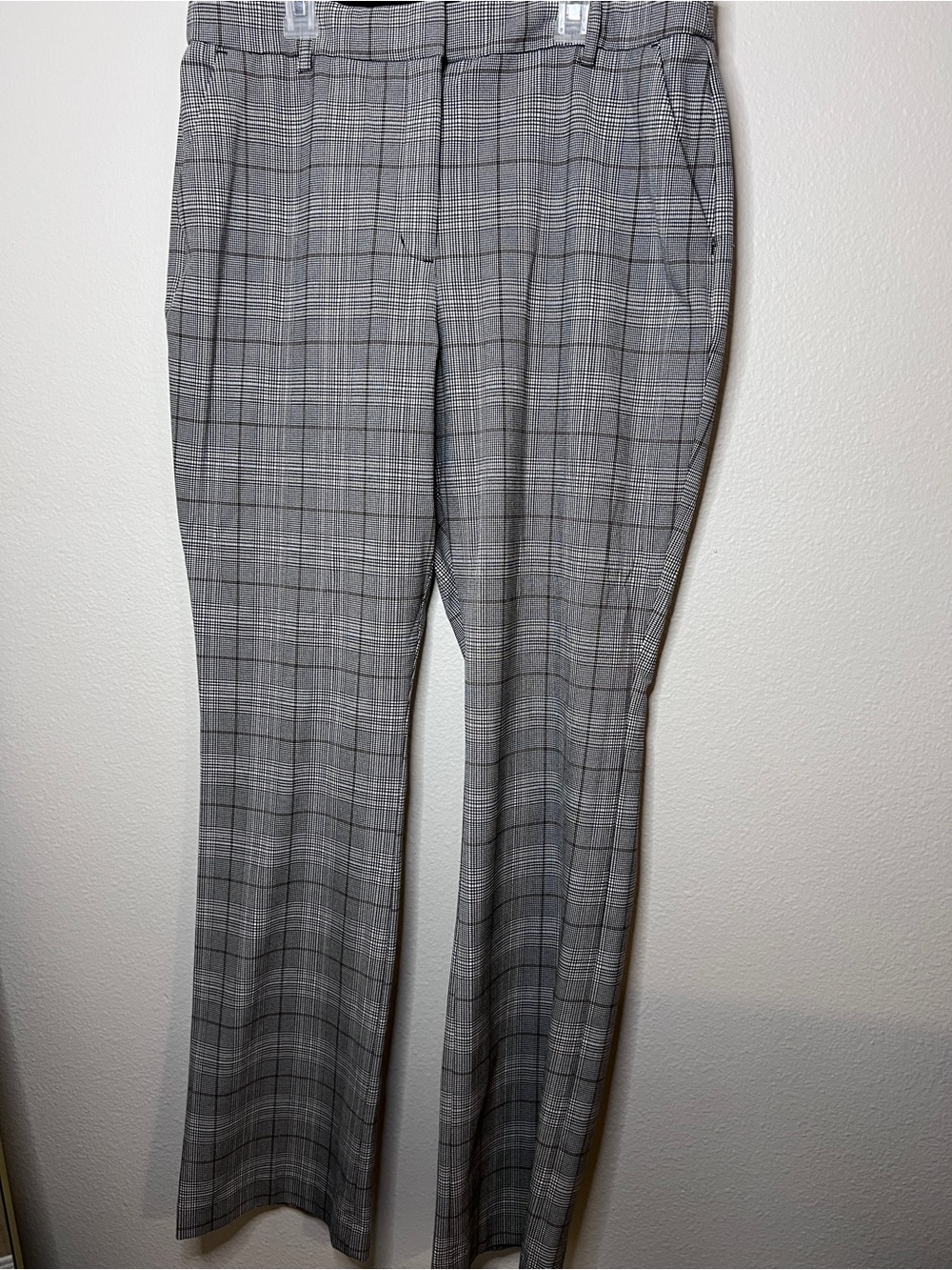 Express Editor Plaid Mid Rise Bootcut Pant